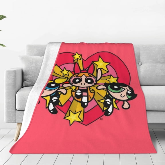 The Powerpuff Girls Throw Blanket Couch Bed Sofa Soft Lightweight Warm Cozy Flannel Fleece Bed Blanket For Kids Adults Gift Multiple Sizes Available 40"X30"