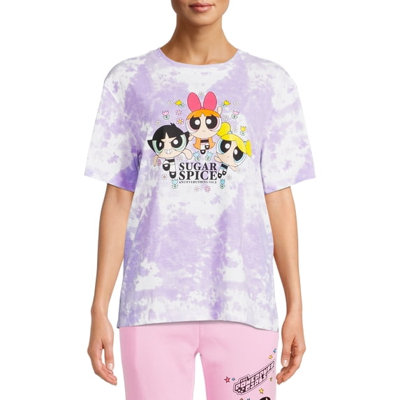 Powerpuff Girls Women's Tie Dye Short Sleeve Tee
