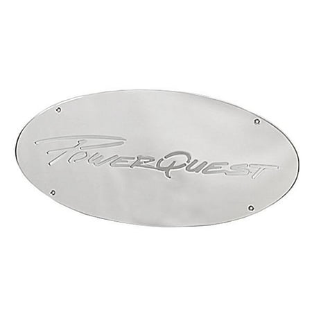 Powerquest 10165 15 x 7 Inch Stainless Steel Boat Logo Plate (Single)