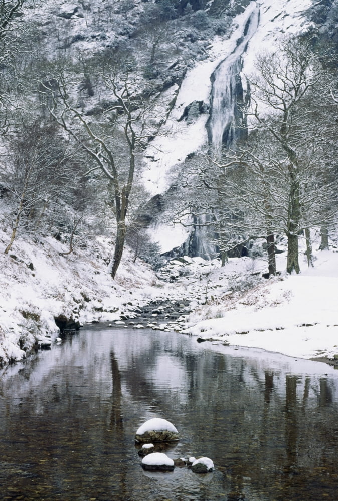 Powerscourt Waterfall In Winter County Wicklow Ireland Canvas Art - The Irish Image Collection Design Pics (12 x 19)