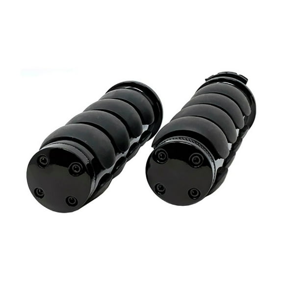 Powersports Handlebar Grips 7/8” (22mm) Non-slip Hand Grips for all motorcycles Cruisers Choppers Street Harley – Billet Aluminum All Black Finish