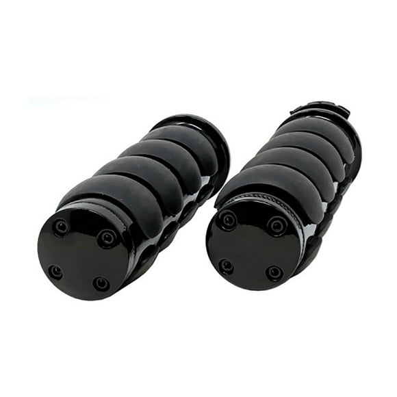 Powersports Handlebar Grips 7/8 (22mm) Non-slip Hand Grips for all motorcycles Cruisers Choppers Street Harley Billet Aluminum All Black Finish