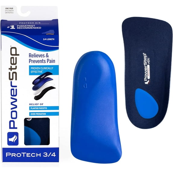 Powerstep Protech 3/4 Length Orthotic Insole Shoe Inserts - A