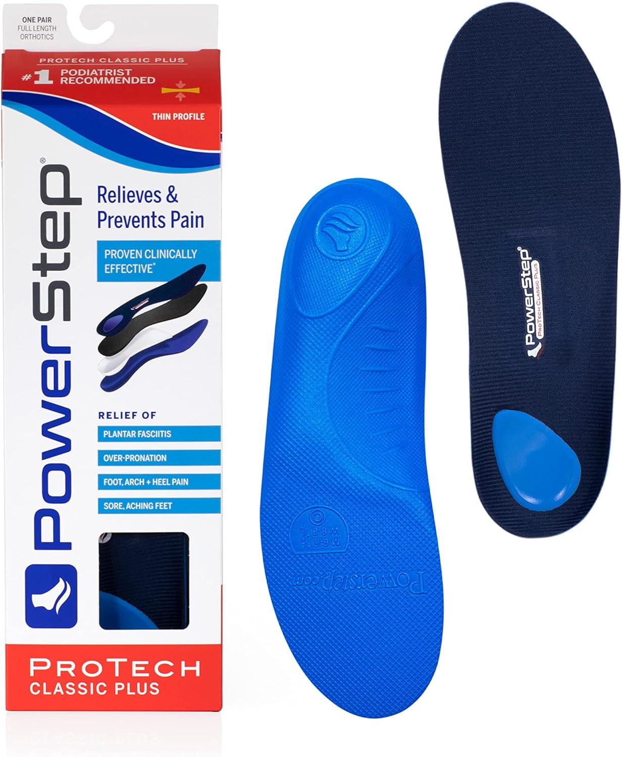 Powerstep Protech Classic Full Length Orthotic Insole Shoe Inserts