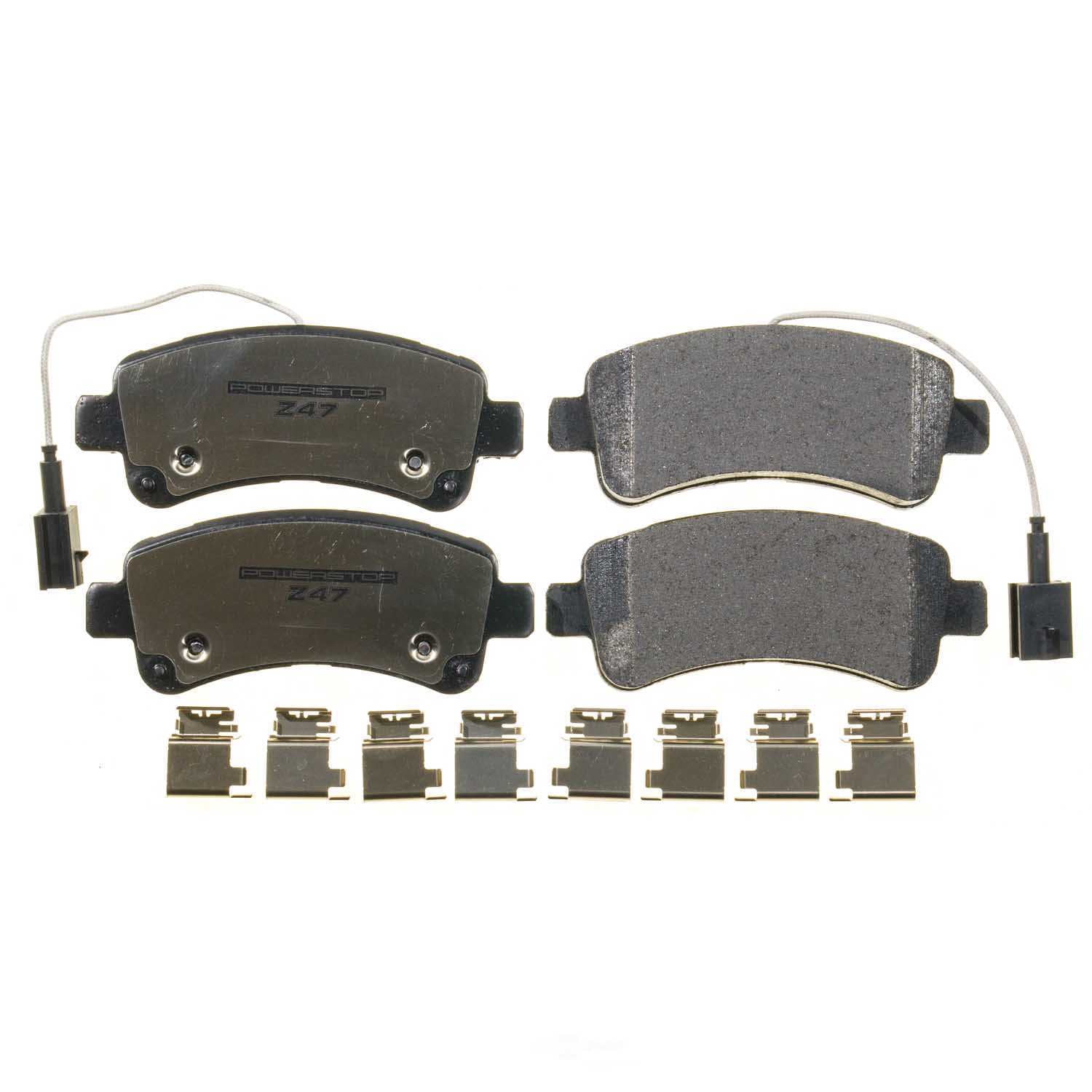 PowerStop Z47-1746 Rear Z47 MD and Fleet Carbon-Fiber Semi-Met Brake Pads with Hardware Kit
