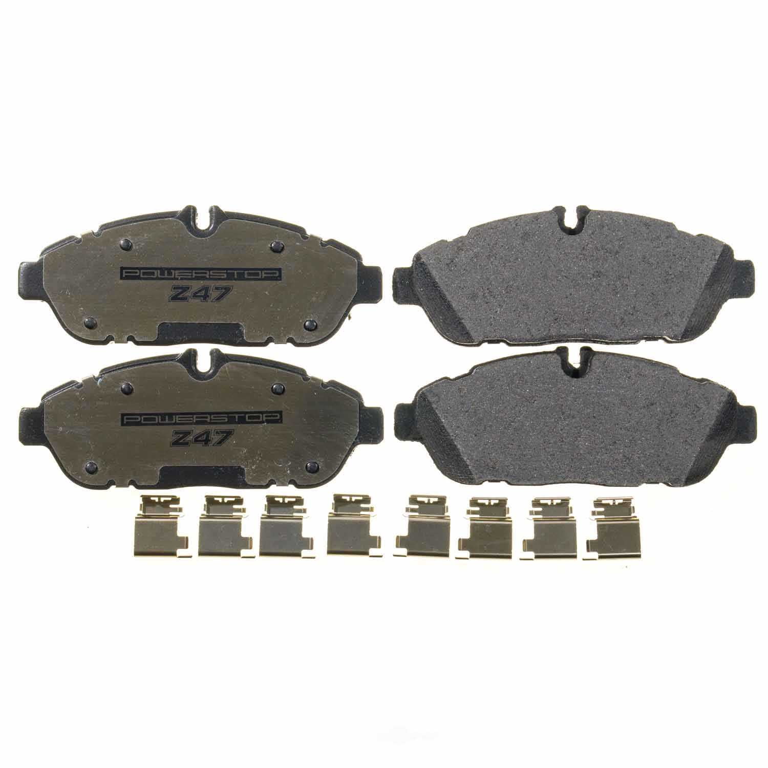 PowerStop Z47-2301 Z47 MD and Fleet Carbon-Fiber Semi-Met Brake Pads with Hardware Kit