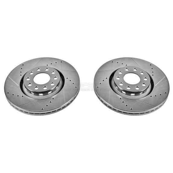 Power Stop EBR499XPR Evolution Drilled & Slotted Rotors -Front