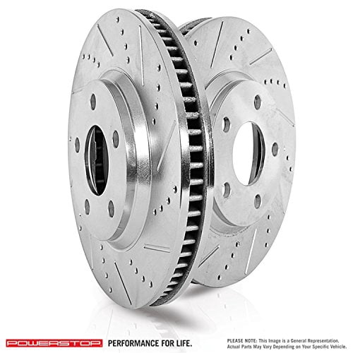 Power Stop Front Pair of Drilled and Slotted Brake Rotors JBR1192XPR