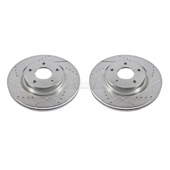 Power Stop Front Pair of Drilled and Slotted Brake Rotors JBR1196XPR