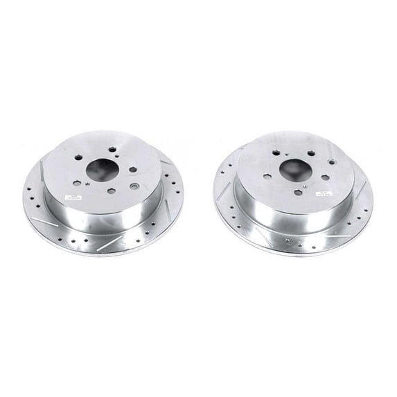 Power Stop Rear Pair of Drilled and Slotted Brake Rotors JBR1389XPR