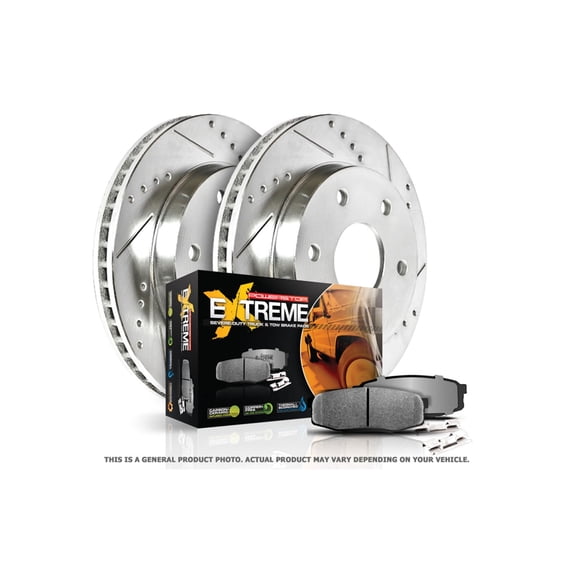 PowerStop Front Z36 Truck & Tow Carbon-Fiber Ceramic Brake Pad and Drilled and Slotted Rotor Kit Fits: FORD LINCOLN Select Models K1914-36