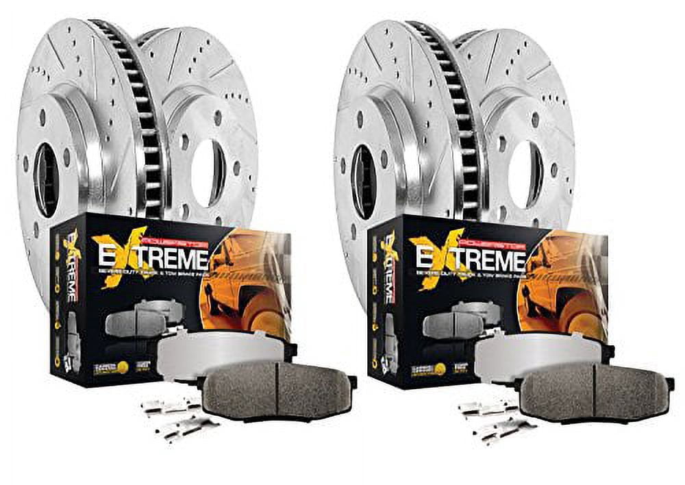 PowerStop Front and Rear Z36 Truck & Tow Carbon-Fiber Ceramic Brake Pad and Drilled and Slotted Rotor Kit Fits: BUICK CHEVROLET GMC ISUZU SAAB Select Models K2062-36