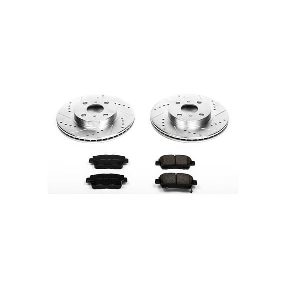 PowerStop Front Z23 Evolution Sport Carbon-Fiber Ceramic Brake Pad and Drilled & Slotted Rotor Kit Fits: TOYOTA Select Models K821
