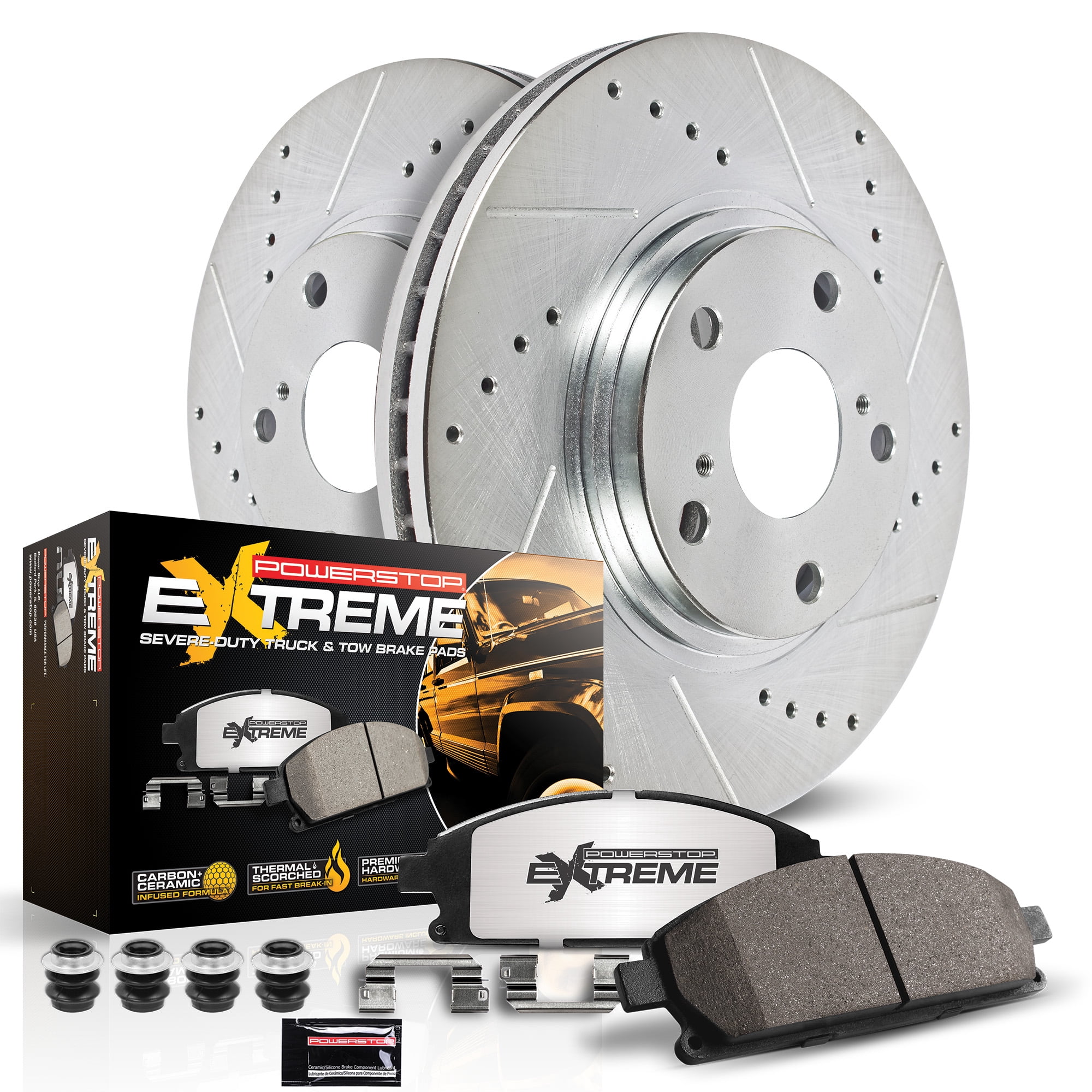 PowerStop Front Z36 Truck & Tow Brake Pad and Rotor Kit for Toyota Sequoia 2023-24, Toyota Tundra 2022-24, K8932-36