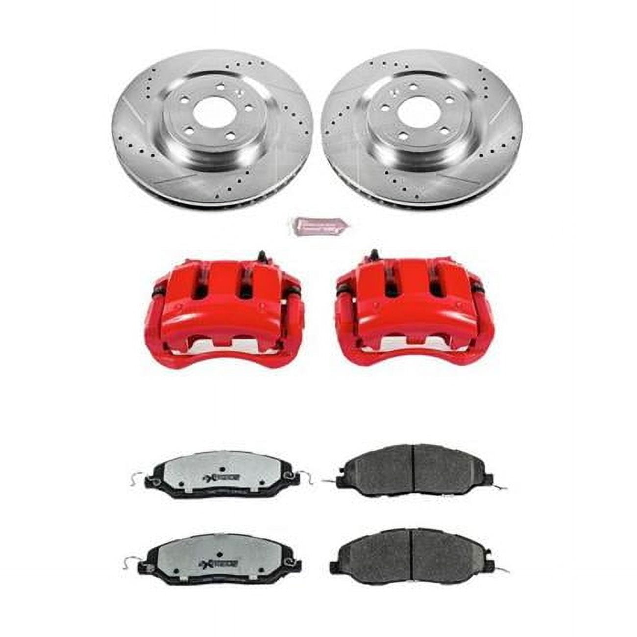 PowerStop Front Z26 Street Warrior Brake Pad and Rotor Kit with Red Powder Coated Calipers Fits: FORD Select Models KC5944-26