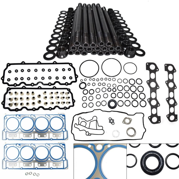 Powerstroke Diesel Head Stud Kit and Head Gasket for 03-2007 Ford 6.0L V8 18mm