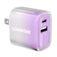 thumbnail image 1 of Powertek Frosty 20W USB-C PD + USB-A Dual Port Wall Charger, Purple, 1 of 7