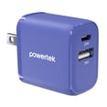 thumbnail image 1 of Powertek Ultra 20W USB-C PD + 18W USB-A Wall Charger, Purple, Dual Port Charging Adapter, Fast Charging Block, 1 of 6