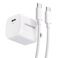 thumbnail image 1 of Powertek 40W Bundle in White, with USB-C PD Wall Charger & 5ft USB-C to USB-C Cable, Complete Charging Solution, 1 of 4