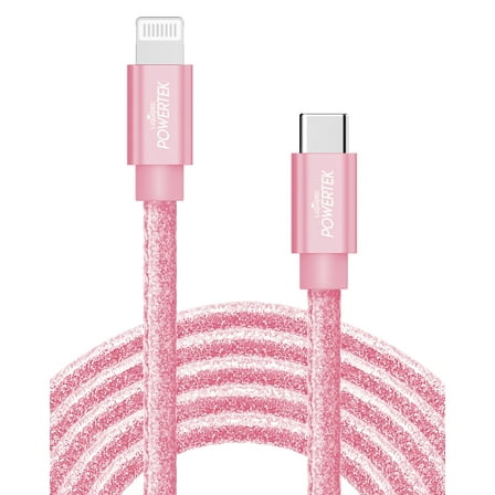Powertek 6ft Fast Charging Pink Replacement Lamp Cord Lighting Cables