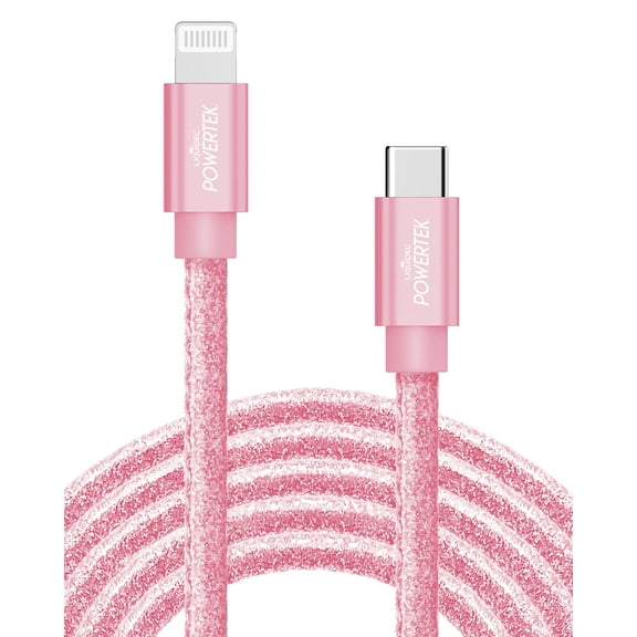 Powertek 6ft Fast Charging Pink Replacement Lamp Cord Lighting Cables