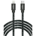 thumbnail image 1 of Powertek Diamond Shine 6' USB C to Lightning Cable with MFi Certification, Black, 1 of 7