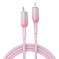 thumbnail image 1 of Powertek Frosty USB-C to USB-C Fast Charging Cable, 6 ft, Pink, 1 of 7