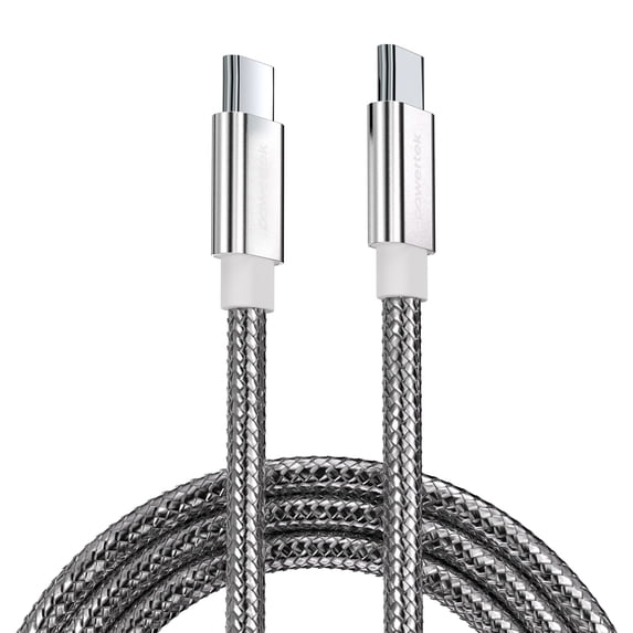 Usb Computer Power Cable Powertek Luxe 6ft USB-C to USB-C Cable, Silver, Fast Charge & Sync ...