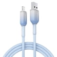 thumbnail image 1 of Powertek Frosty MFi Certified USB-A to Lightning Braided Charging Cable, 6 ft, Blue, 1 of 7