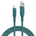 thumbnail image 1 of Powertek Ultra 6ft USB-A to Lightning Cable, Teal, Silicone with PVC Mesh Jacket, Steady Data Transfer, MFi Certified Charging Cable, 1 of 6