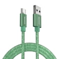 thumbnail image 1 of Powertek USB-A to USB-C Cable, Fast Charging Type-C Charger Cord, Durable Tangle-Resistant Sync Cable, Mint Glitter, 6FT, 1 of 5