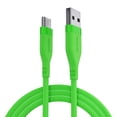 thumbnail image 1 of Powertek Neon Green Silicone USB-A to USB-C Cable, 6ft Fast Charge & Sync Cord, Durable Tangle-Free Design for USB-C Devices, 1 of 6