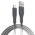 thumbnail image 1 of Powertek USB-A to USB-C Two-Tone Pastel Fast Charge Cable, 6 ft, Grey, 1 of 8