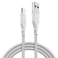 thumbnail image 1 of Powertek Ultra 6ft USB-A to USB-C Cable, White, Braided Silicone, Fast Data Transfers, Durable Tangle-Resistant Charging Cable, 1 of 6