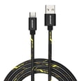 thumbnail image 1 of Powertek Marble 6ft USB-A to USB-C Cable, Black & Gold, Silicone Marble Print Design, Fast Charging Cable with Smooth Data Transfer, 1 of 5