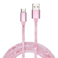 thumbnail image 1 of Powertek Marble 6ft USB-A to USB-C Cable, Pink, Silicone Marble Print Design, Fast Charging Cable, Efficient Data Transfer, 1 of 5