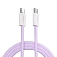 thumbnail image 1 of Powertek Fashion USB-C to USB-C Cable 6ft Purple, 60W Fast Charging Type-C Braided Cable for iPhone 15 and Newer, Galaxy, iPad, Tablets & USB-C Devices, 1 of 8