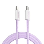 Powertek Fashion USB-C to USB-C Cable 6ft Purple, 60W Fast Charging Type-C Braided Cable for iPhone 15 and Newer, Galaxy, iPad, Tablets & USB-C Devices