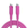 thumbnail image 1 of Powertek USB-C to USB-C Fast Charging Cable, 60W, 6 ft, Carbon Design Texture, Pink, 1 of 8