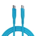 thumbnail image 1 of Powertek 6ft USB-C to USB-C Cable, Blue, Neon Silicone, Fast Charging, Durable Charging Cord with Smooth Data Transfer, 1 of 6