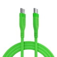 thumbnail image 1 of Powertek 6ft USB-C to USB-C Cable, Green, Neon Silicone, Fast Charging, Durable Charging Cord with Stable Data Transfer, 1 of 6
