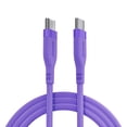 thumbnail image 1 of Powertek 6ft USB-C to USB-C Cable, Purple, Neon Silicone, Fast Charging, Durable Charging Cord with Efficient Data Transfer, 1 of 6
