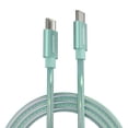 thumbnail image 1 of Powertek USB-C to USB-C (Type-C) Metallic Shine Pastel Fast Charging Cable, 60W, 6 ft, Mint, 1 of 7