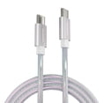 thumbnail image 1 of Powertek USB-C to USB-C (Type-C) Metallic Shine Pastel Fast Charging Cable, 60W, 6 ft, Silver, 1 of 7