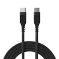 thumbnail image 1 of Powertek Ultra 6ft USB-C to USB-C Cable, Black, Silicone with PVC Mesh Jacket, Consistent Data Transfer, Durable Charging Cable, 1 of 5