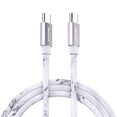 thumbnail image 1 of Powertek Marble 6ft USB-C to USB-C Cable, White/Silver, 60W Fast Charging, Silicone Marble Design, Steady Data Transfer, 1 of 7