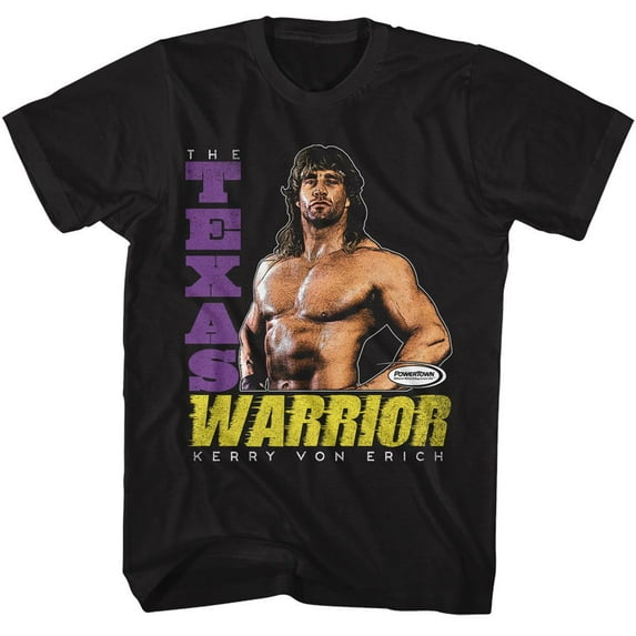 Powertown Texas Warrior Men's T Shirt (Black, AdultL)