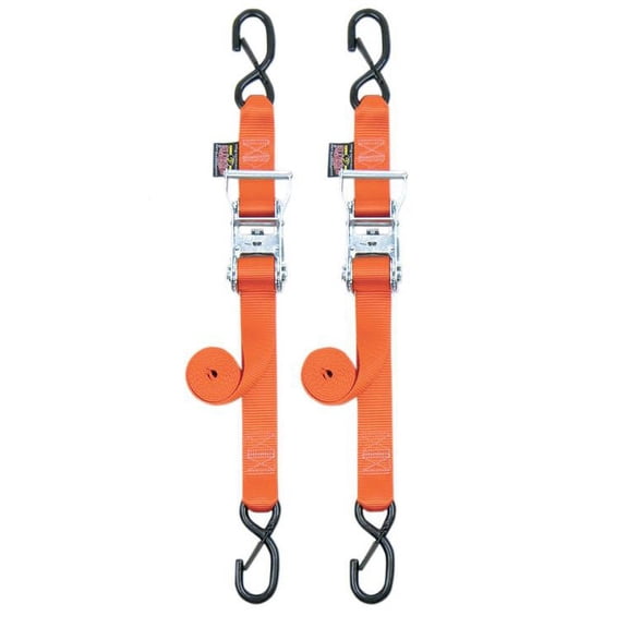 Powertye 1.5" Ratchet w/Safety Latch Hooks Orange (30579-S)