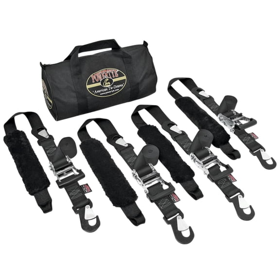 Powertye 2" Big Daddy Trailer Black Tie Down Strap Kit (TRAILERKIT-102)