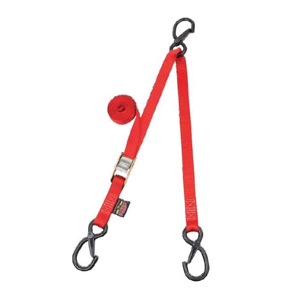Powertye 24361-S 1in.x 8.5ft. 3 Hook Tie Down - Red